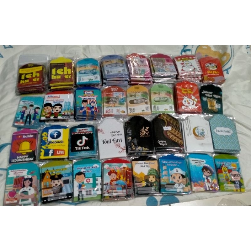 

10 pack ( 10 bks )Amplop lebaran 2024 Medium Random motif