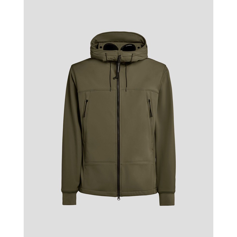 CP. Company Softshell Goggle Jacket In Olive