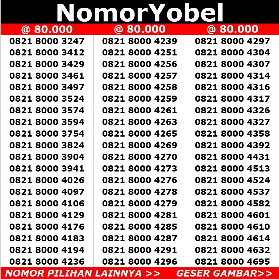 nomor cantik telkomsel simpati 4G 80-8