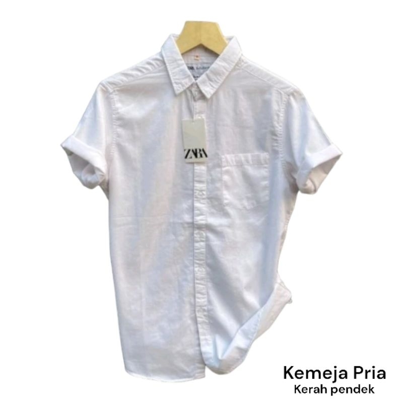 Kemeja pria ZARA MAN // Kerah pendek // ORIGINAL // FASHION // KEMEJA PRIA
