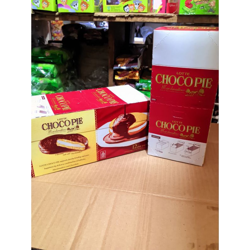 

Lotte Choco pie 1Box Isi 12 pcs@28 gram.