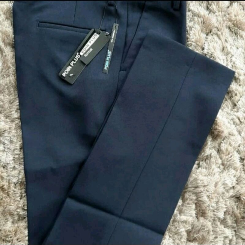 celana bahan semiwool poin plus | original produk by.poin plus | celana bahan slimfit pria poin plus