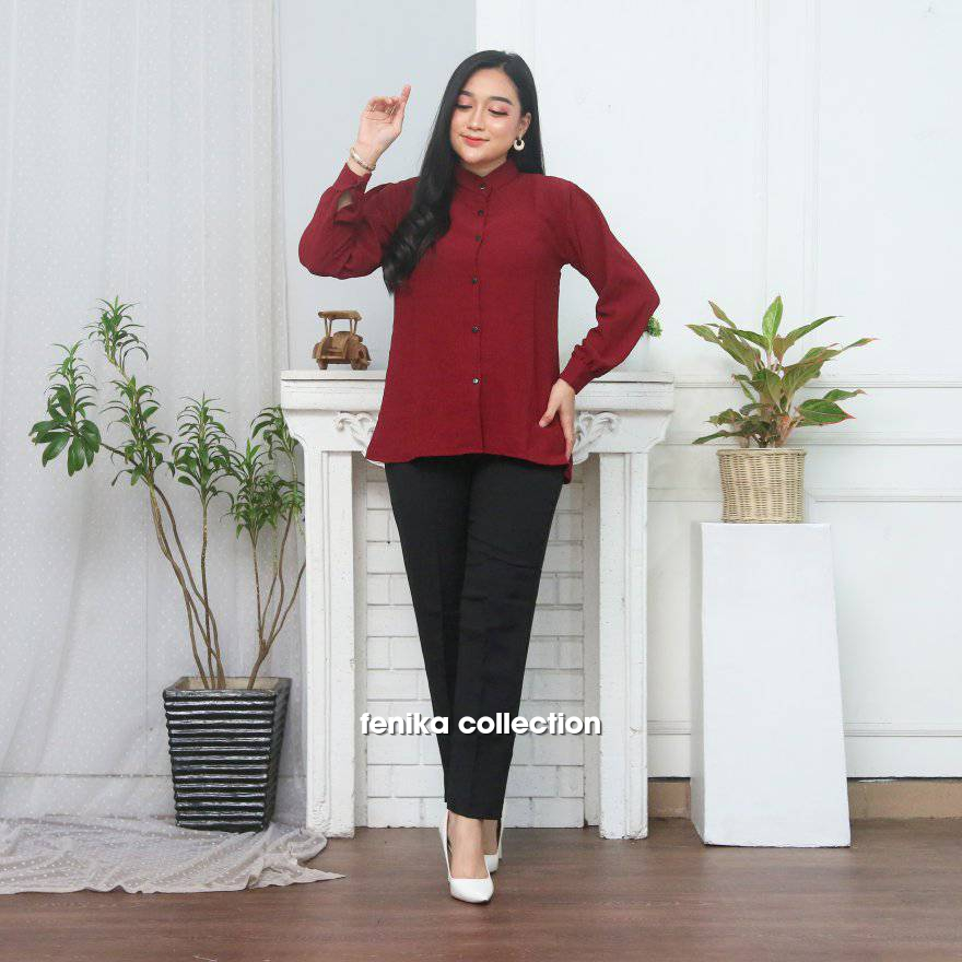 Kemeja polos wanita | kemeja crinkle airflow | kemeja aisa | kemeja crinkle wanita | blouse polos | 