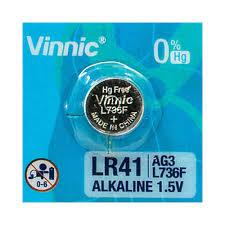 Battery Jam Kancing Vinnic Alkaline Battery 1.5V LR41 (AG3 / L736F) original