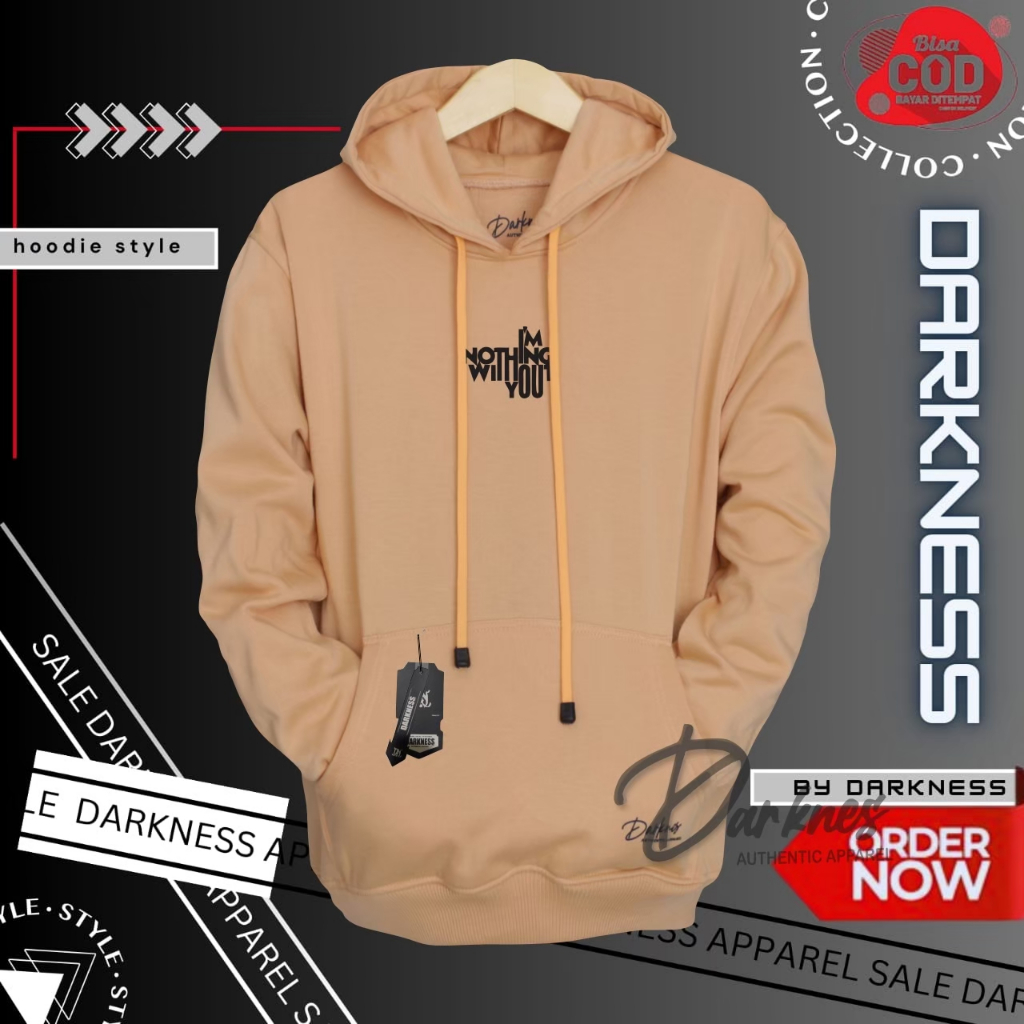 Jaket hoodie pria bahan tebal Hoodie pria distro aesthetic warna CREAM KUBUS sweater hoodie pria wan