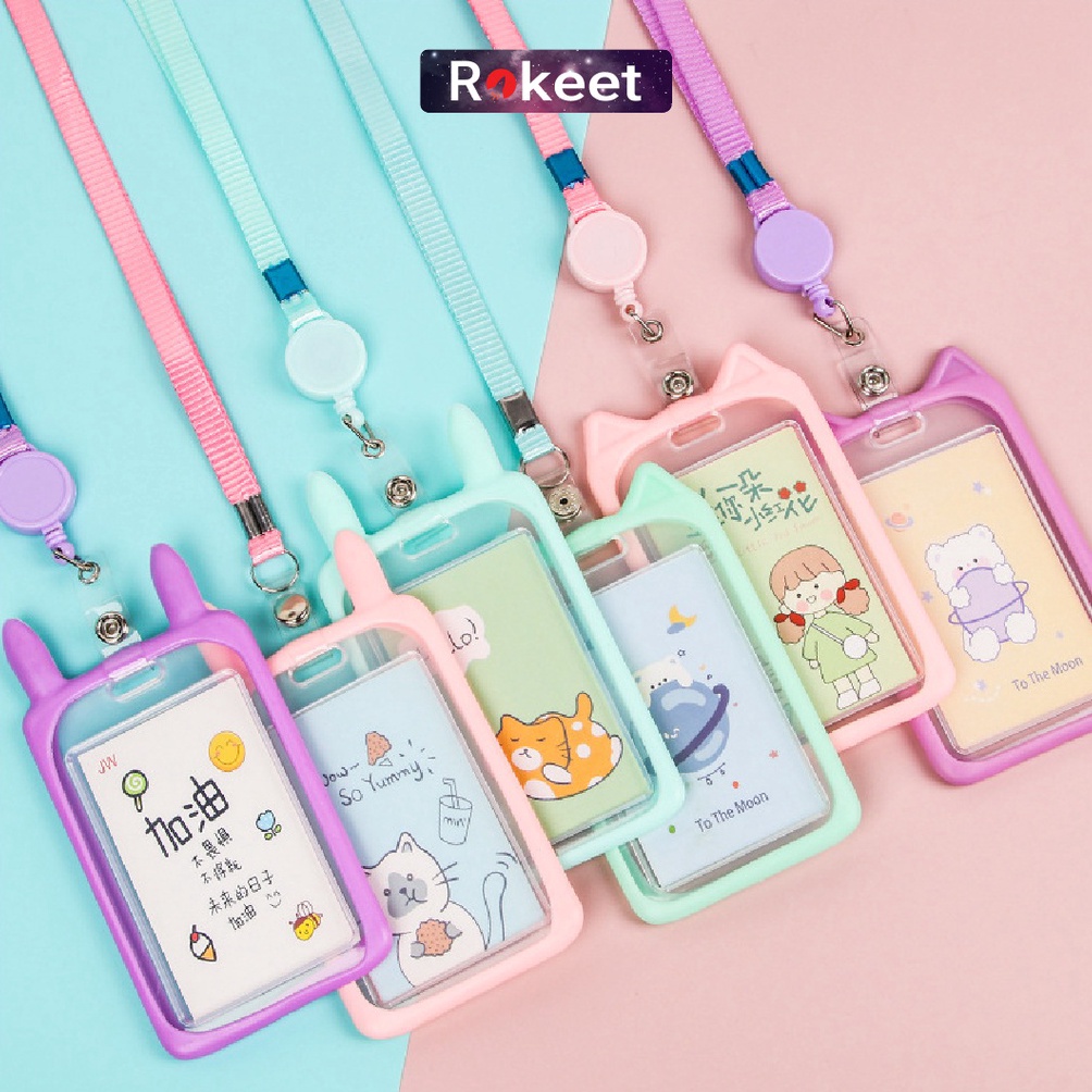 

Seller Rokeet ID Card Holder Motif Gantungan Kartu Akses Karakter Name Tag TVN