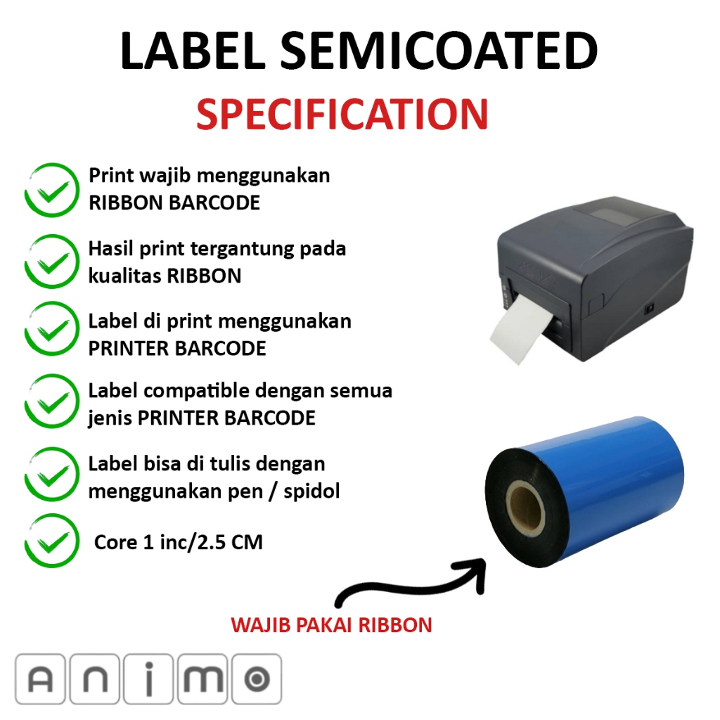

mh LABEL SEMICOATED 70X50 - LABEL BARCODE SEMICOATED 70 X 50 MM = 1 PCS