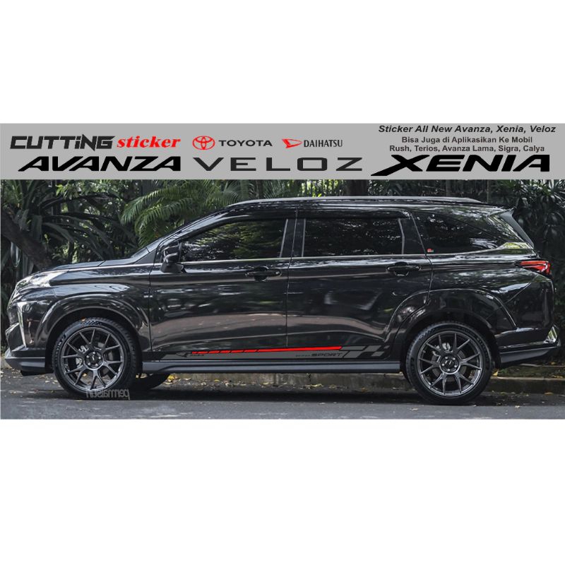 sticker cutting mobil Avanza Xenia Veloz sticker variasi body samping mobil Avanza Xenia Veloz