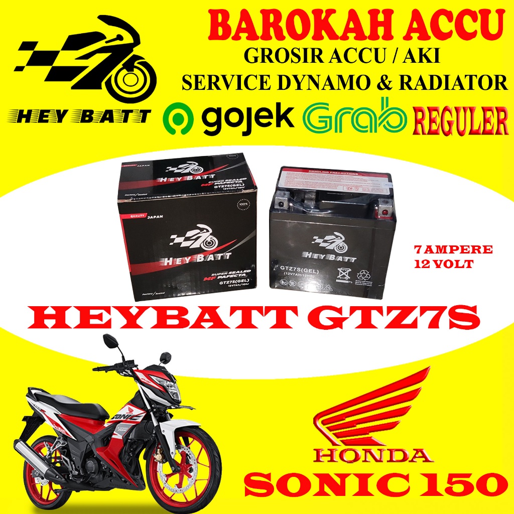 AKI MOTOR HONDA SONIC 150 HEYBATT GTZ7S , 7 AH