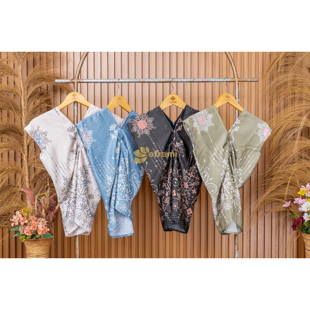EF141 BAJU ANAK LEBARAN KAFTAN MODERN/DRESS ANAK/KAFTAN ANAK SATIN SILKY PREMIUM EFREMI BATIK MOTIF 