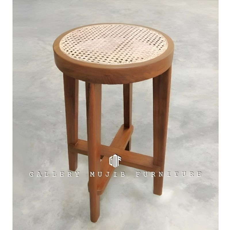 kursi stool kayu jati kursi stool minimalis stool bulat modern