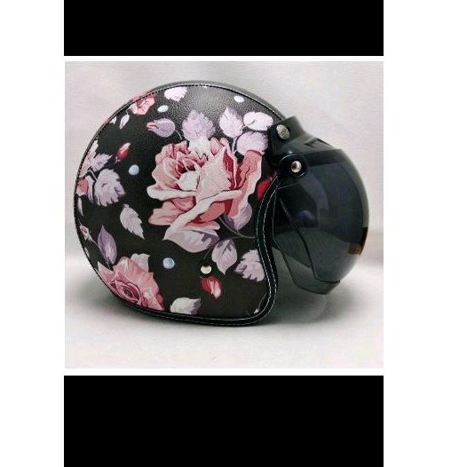 HELM DEWASA MOTIF BUNGA DIJAMIN OKE REAL PICTURE