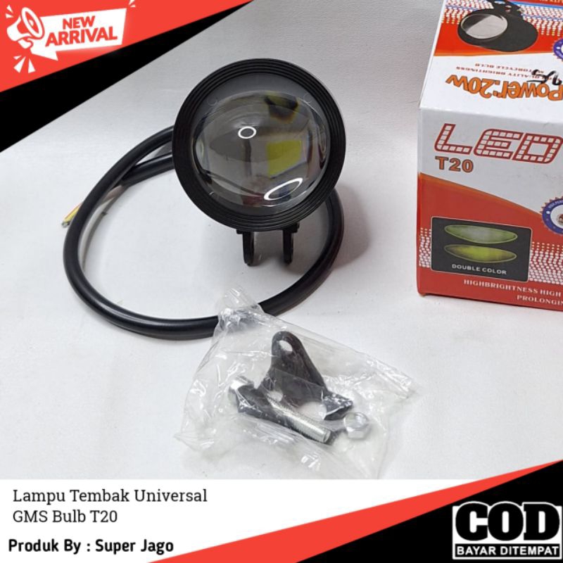 COD GMS T20 | Lampu Tembak D2 Laser Cut Off BULB Led T20 Putih Kuning Waterproof