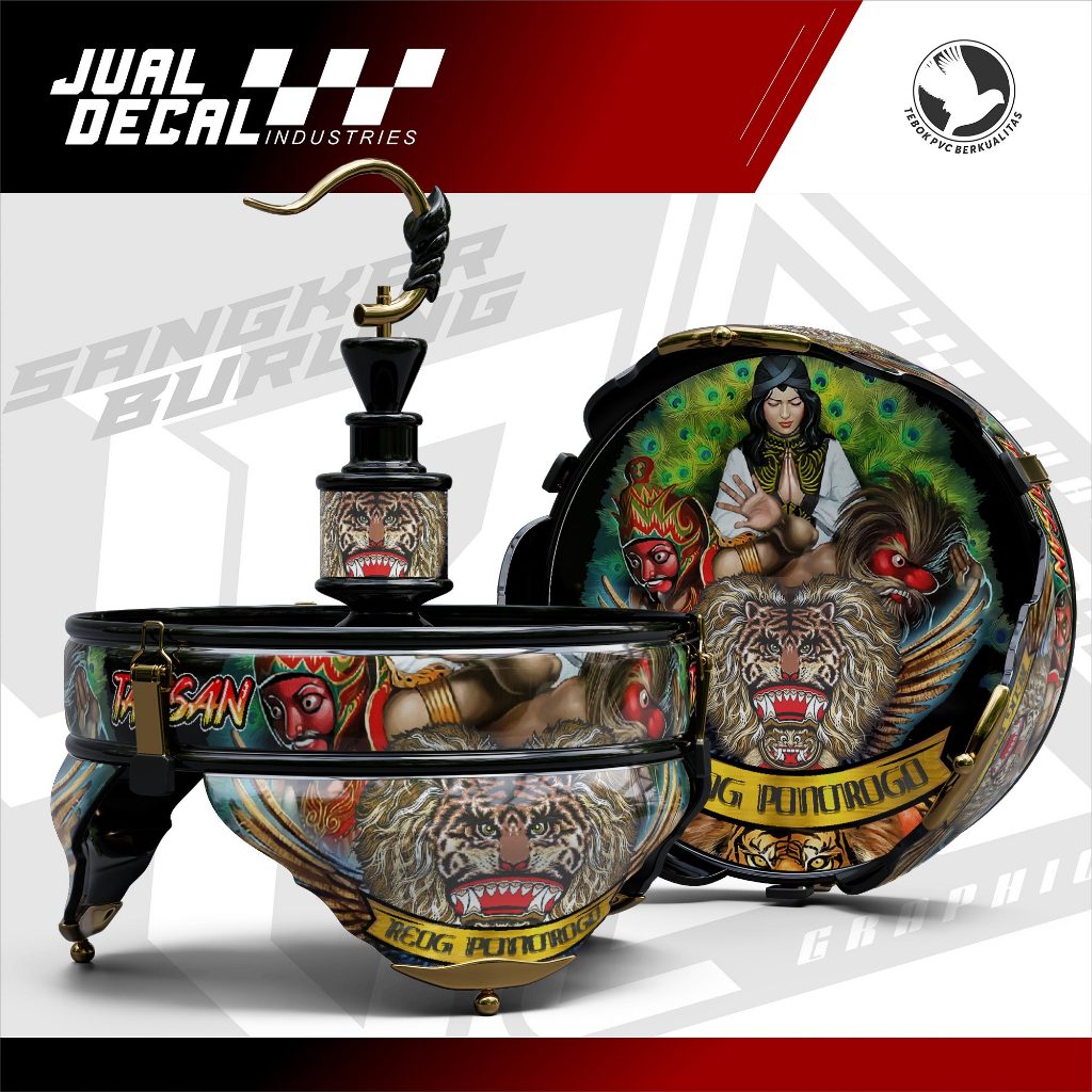 Stiker Tebok Lovebird REOG PONOROGO Decal Aksesoris Sangkar Burung Pleci Helopet Variasi