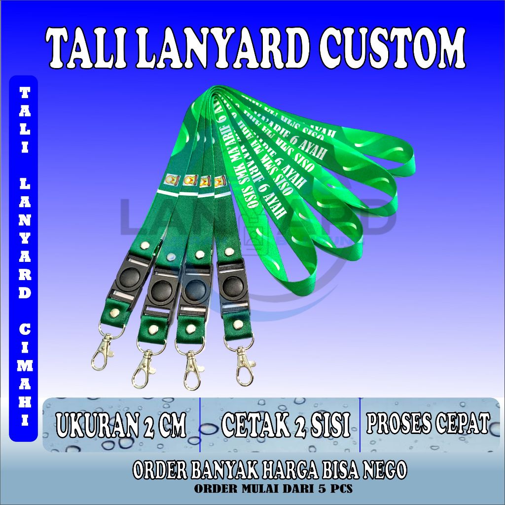

LANYARD CUSTOM CETAK 2 CM 2 SISI/GANTUNGAN ID CARD SATUAN!