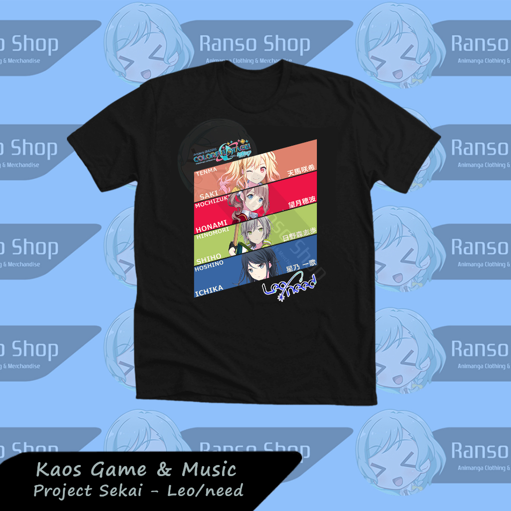 Ranso Kaos Leo/need Project Sekai Leo Need v.2 / Baju Leo/need Proseka / T-shirt Waifu Anime Manga G