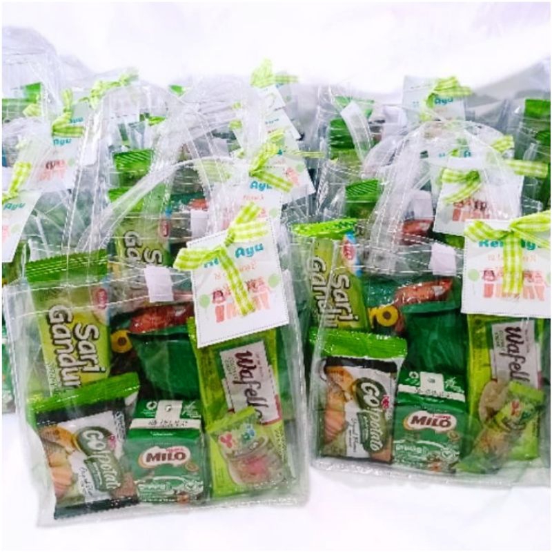 

Paket Snack tema hijau premium tas mika (free card) paket ulangtahun anak murah meriah