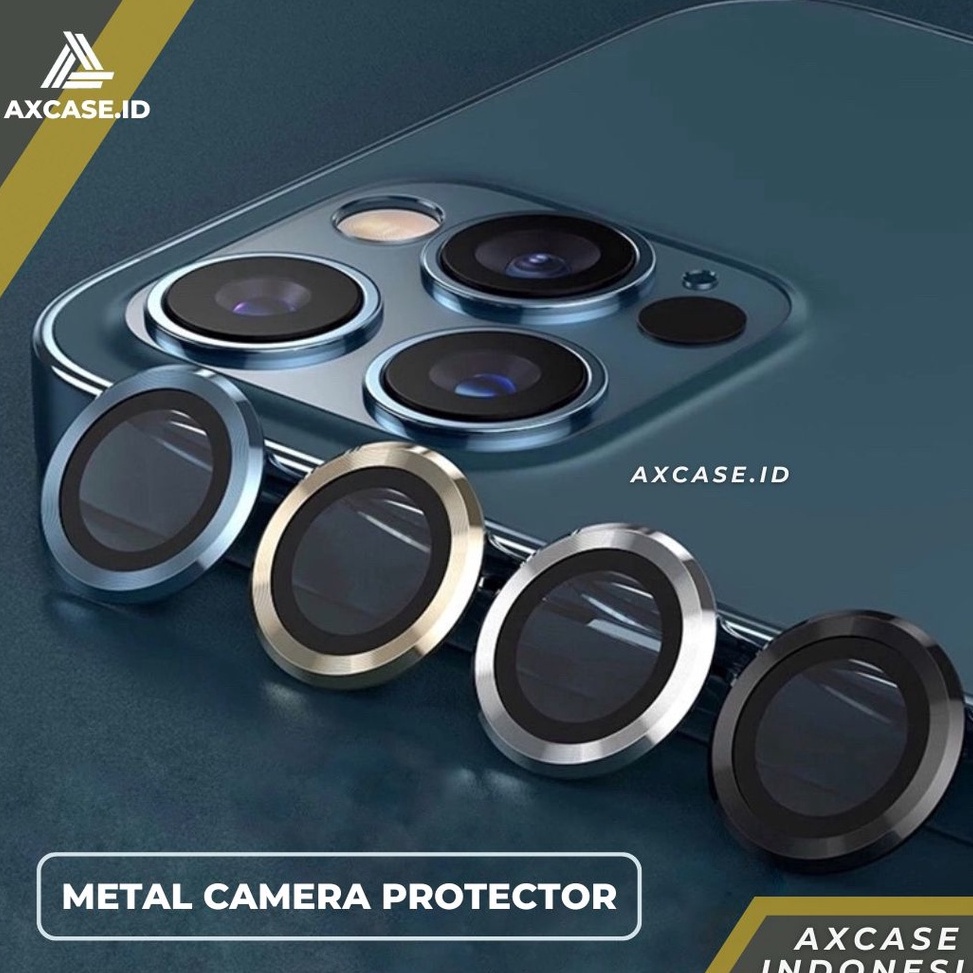 VNJ Ring Kamera iPhone 11 12 13 PRO MAX MINI Tempered Glass Lens Camera Pelindung Lensa Kamera 1 Set