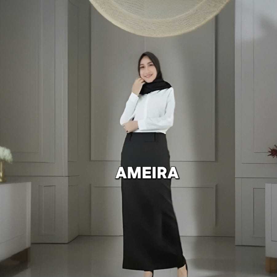 ROK SPAN PANJANG WANITA BELAH BELAKANG/ROK SPAN PANJANG WANITA WARNA HITAM/ROK WANITA REMPEL BELAKAN