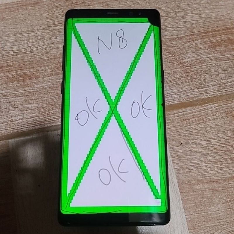 LCD samsung Note 8 original copotan minus layak pakai