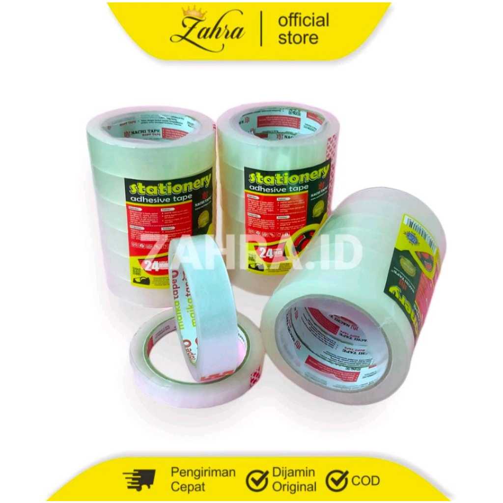 

Isolasi Tape Stationery Adhesive tape Isolasi Transparan / Bening Uk 24mm dan 12mm Slop