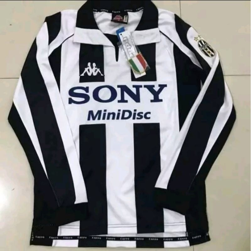 Jersey Kaos Baju Sepak Bola Juve Juventus Home Retro Klasik Classic Jadul Lawas Vintage Sony MiniDis