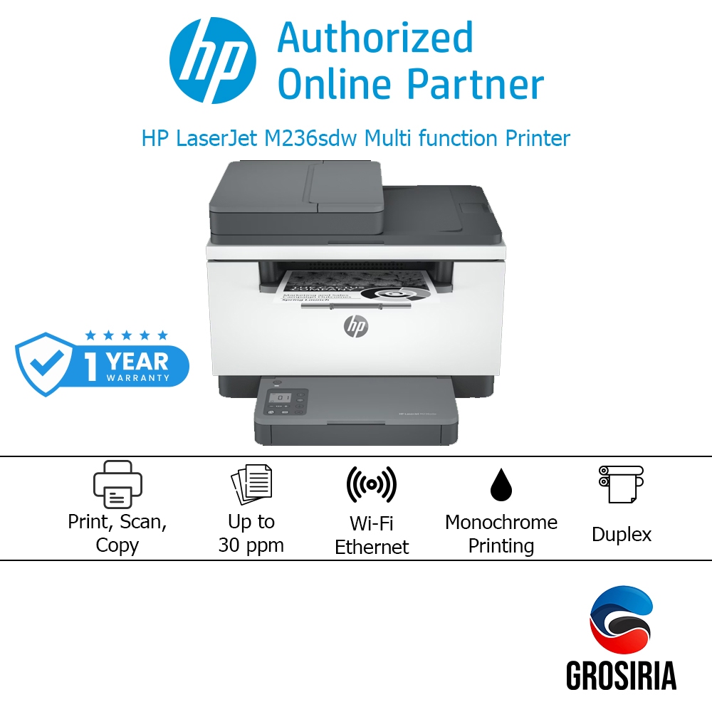 HP Printer Laserjet MFP M236sdw All In One Wireless