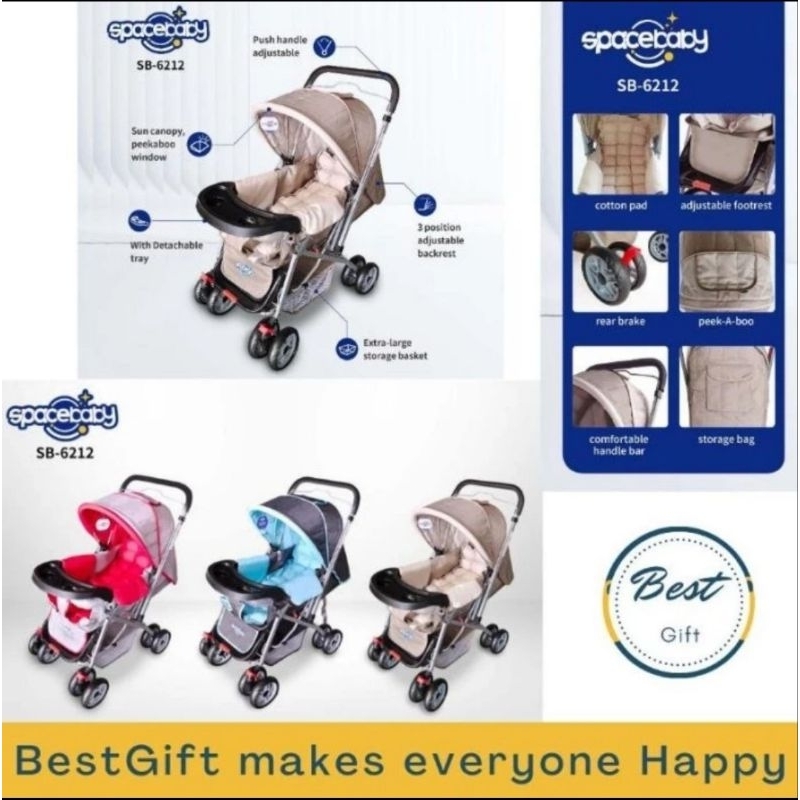 Baby Stroller Kereta Bayi Pasific Space Baby Sb6212 Sb 6212 Lipat Ori