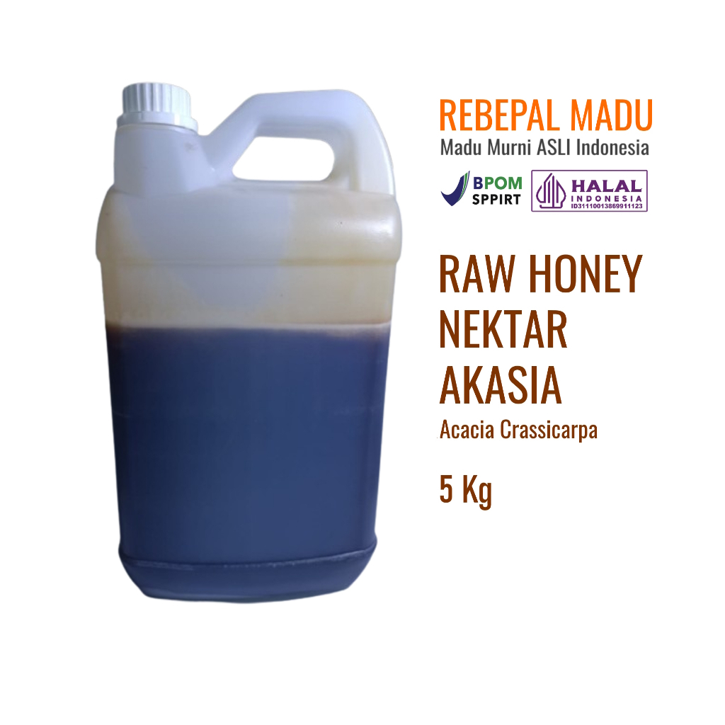 

Madu Murni Indonesian Raw Honey Nektar Akasia Rebepal Madu - 5 kg