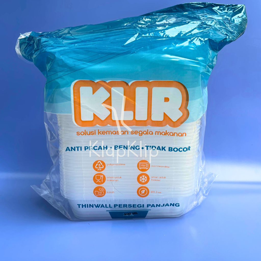 1 pack = 25set Thinwall RECTANGLE KLIR 500ml Biru - Thinwall Kotak 500ml Transparant - Thinwall Pudi