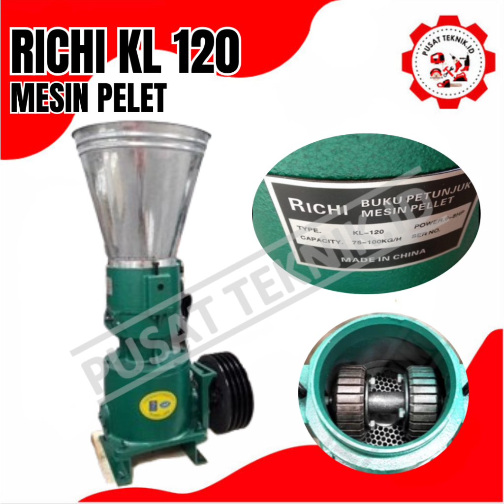 MESIN PELET RICHI KL 120 CETAK PAKAN IKAN TERNAK KL 120 TANPA ENGINE