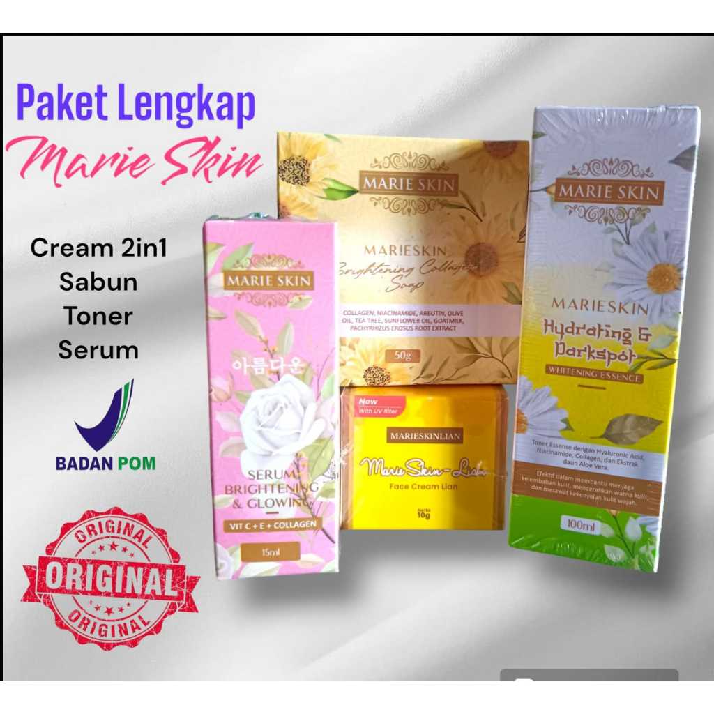 Paket Lengkap Marie Skin Lian Face Cream Original A.S.L.I 100%