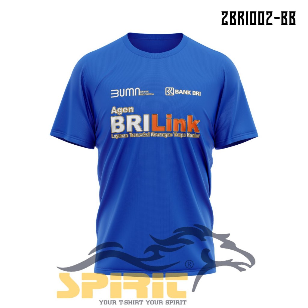 Baju Agen BRI Link Satuan BUMN Kaos Brilink Katun 24s Premium Lengan Pendek All Size Jumbo