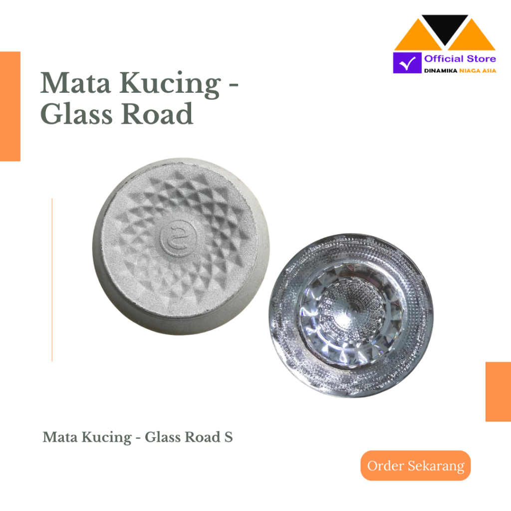 Paku Marka Jalan Glass Road Stud Mata Kucing Motif S Putih Reflektor Jalan