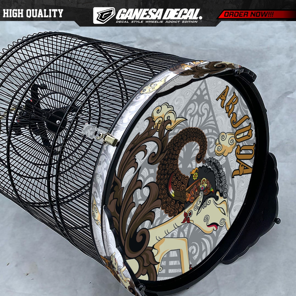 Stiker Decal Sangkar Burung Murai Kacer Tebok Bulat - Sticker Dekal Sangkar Murai Variasi Desain Way