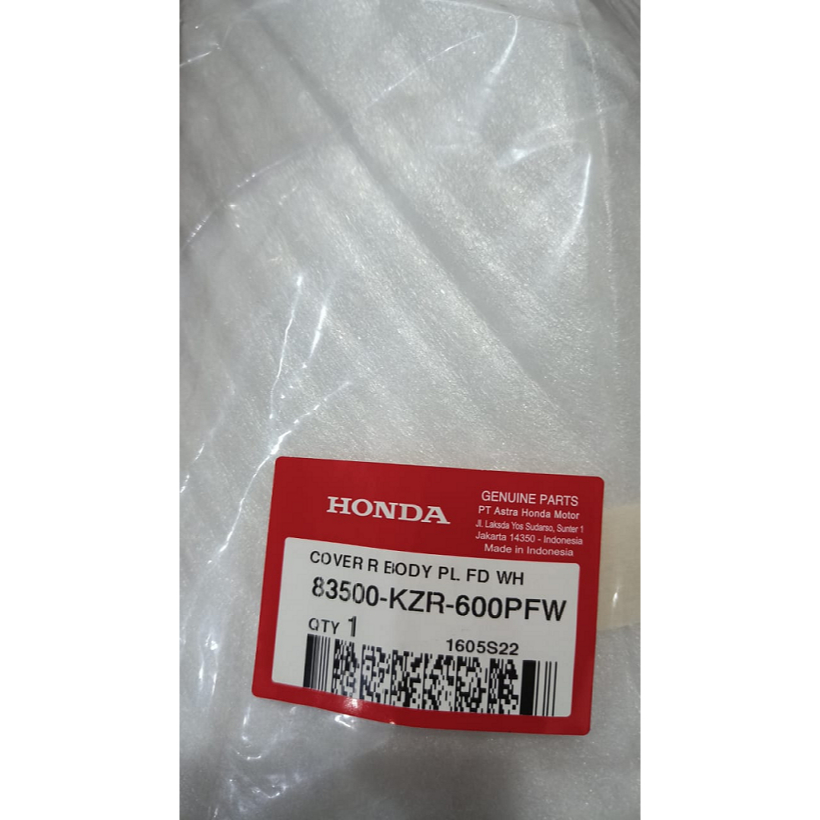 83500KZR600PFW COVER R BODY(PL FD WH)  Cover Body Kanan Putih Honda Vario Techno 125 Helm-In FI ORIG