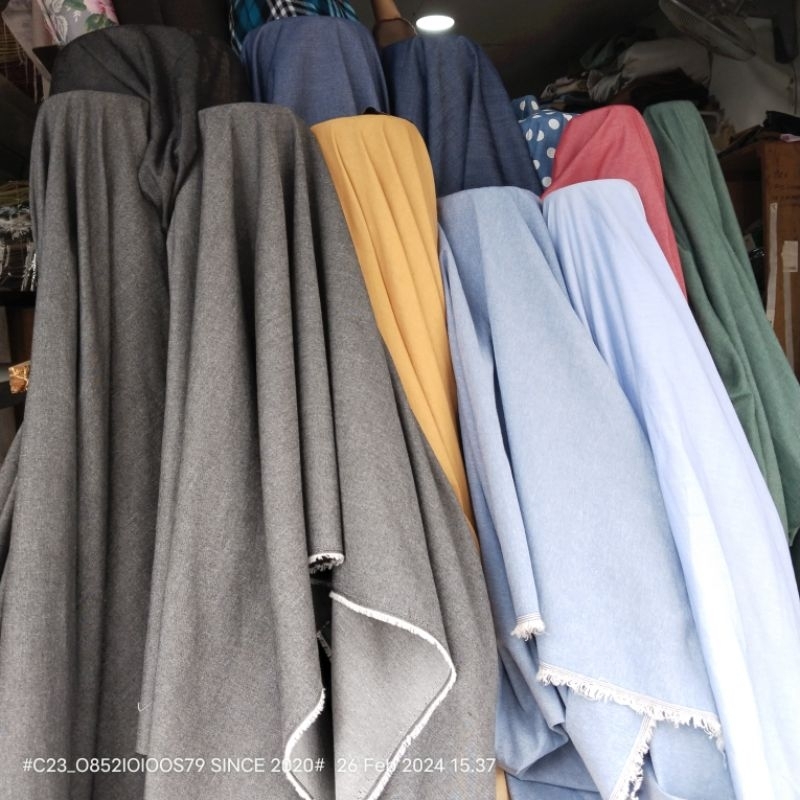 HARGA/1 M | KAIN CHAMBRAY / KATUN CHAMBRAY / BAHAN IMPORT PREMIUM / KAIN TUNIC / KAIN DRESS KOREA