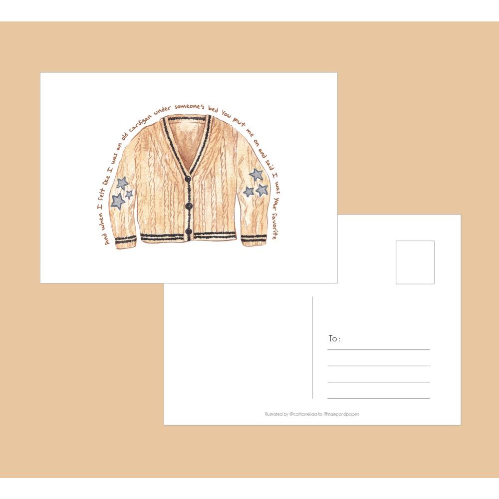

STAMP AND PAPERS Taylor Swift Postcard / Kartu Pos Ilustrasi
