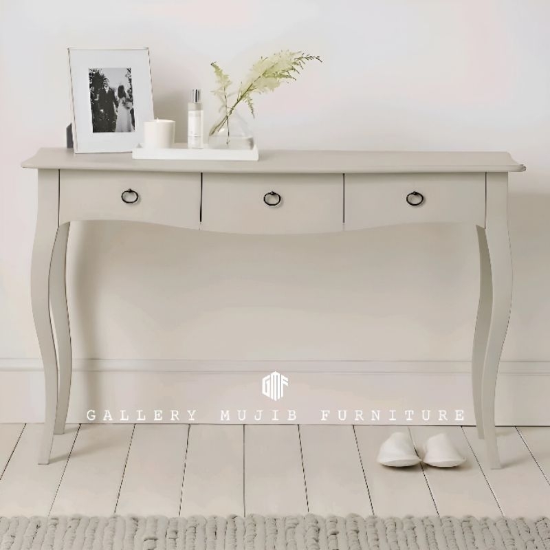 Meja Konsul Klasik Kaki Gareng Cat Duco