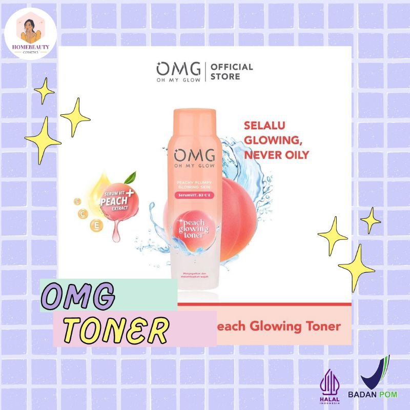 Toner OMG ||Peach Glowing Toner (100ml) Bpom