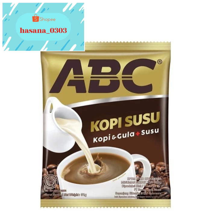 

ABC Kopi Susu 1Renteng isi 10 Sachet