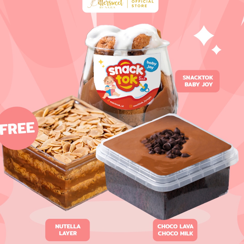 

Terlaku Bittersweet by Najla FREE NUTELLA LAYER Choco lava choco milk Snacktok full cookies baby joy