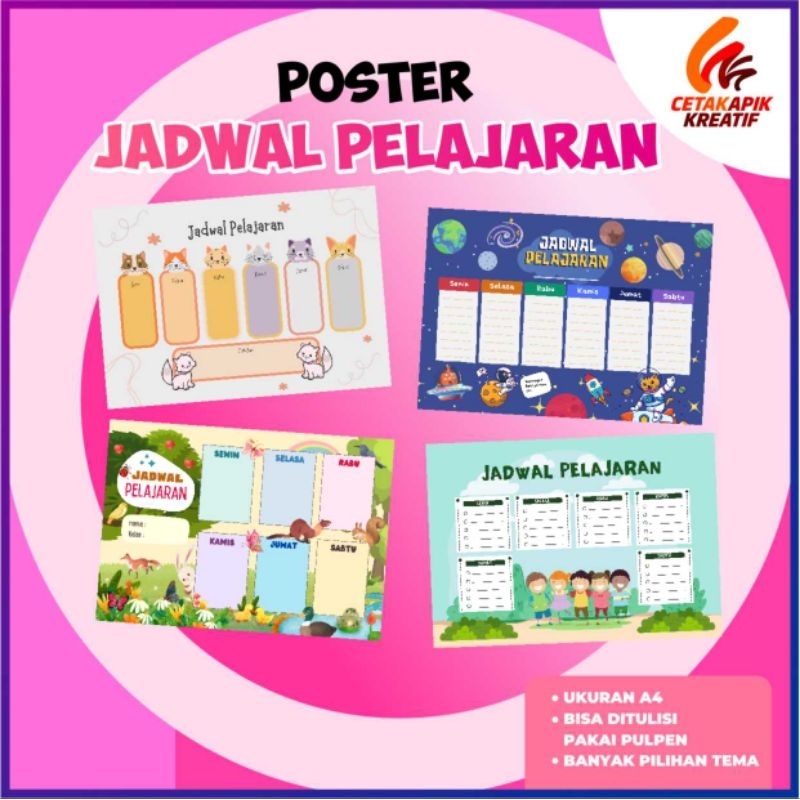 

POSTER JADWAL PELAJARAN SEKOLAH TERBARU