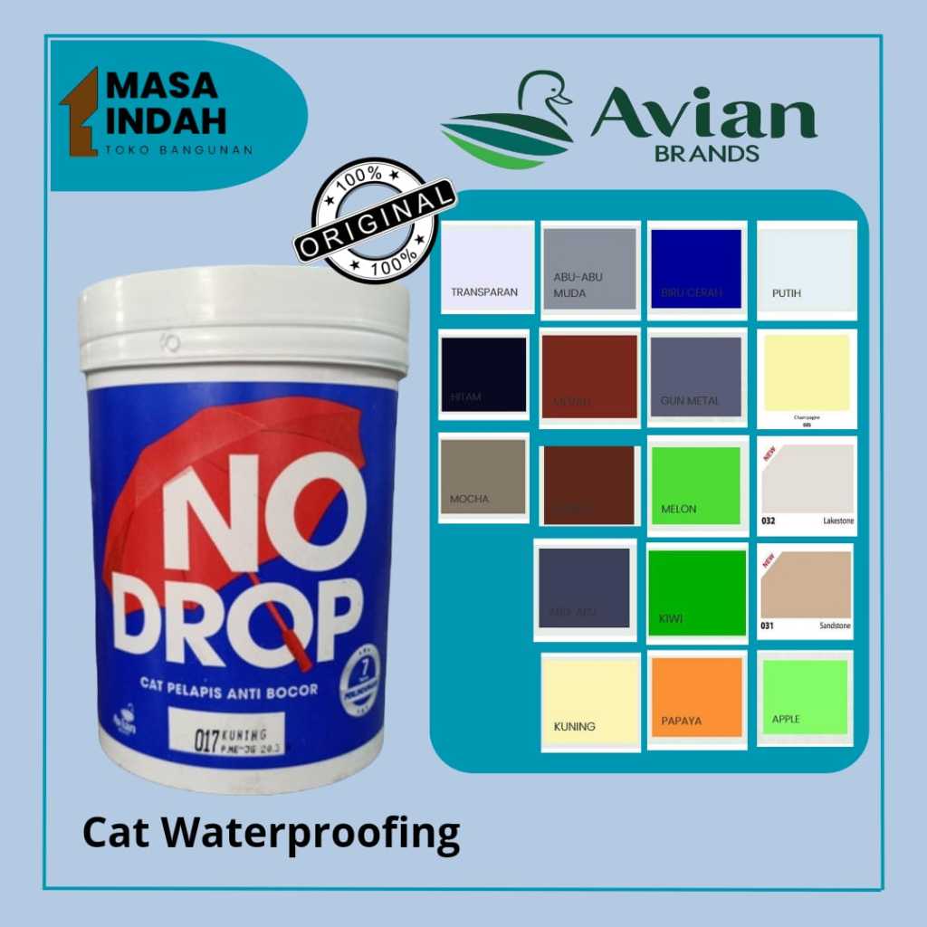 NO DROP Cat Pelapis Anti Bocor 1 kg, Cat Dinding Waterproof Cat Interior Exterior