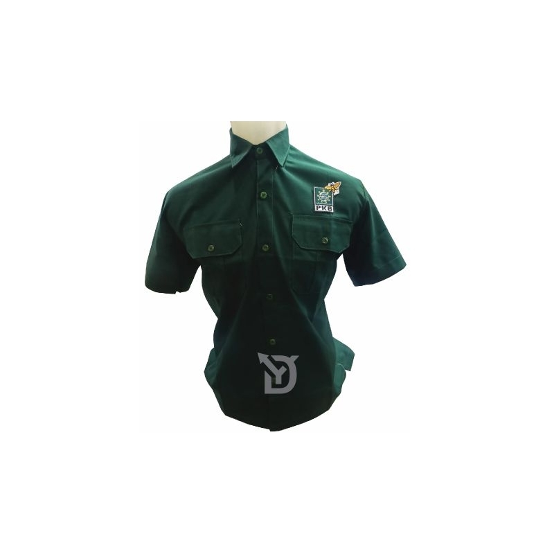 kemeja pria dan wanita Jakarta, kemeja Hijau Botol_kemeja partai PKB