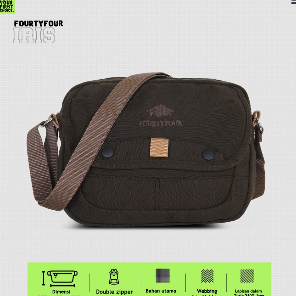 Terlaris ZIGZAG Iris Brown  Slingbag Pria  Tas Slempang Kanvas Premium