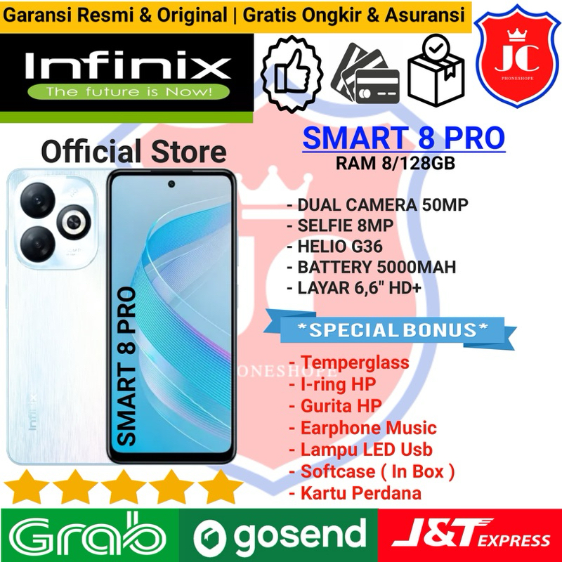 INFINIX SMART 8 PRO RAM 8/128GB GARANSI RESMI INFINIX INDONESIA