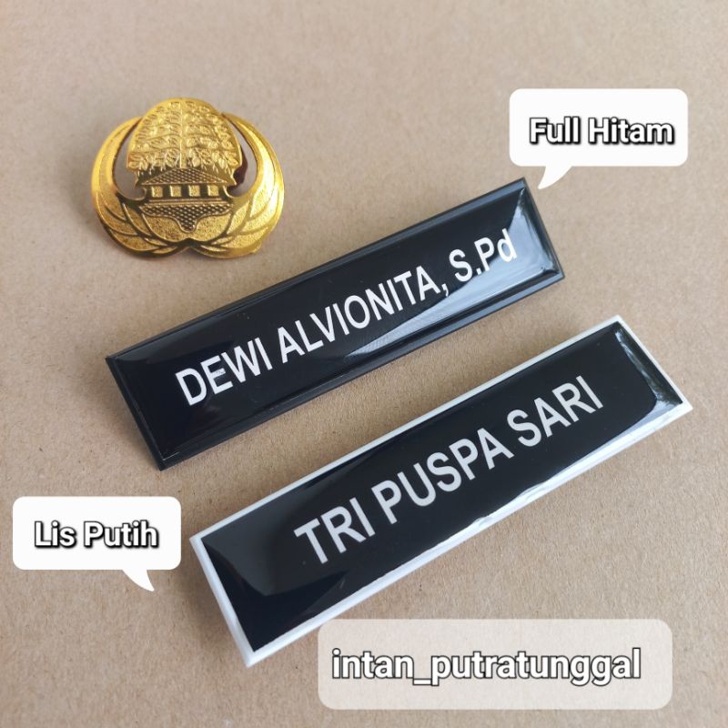

Paket Papan Nama Lapis Resin + Pin Korpri Exclusive