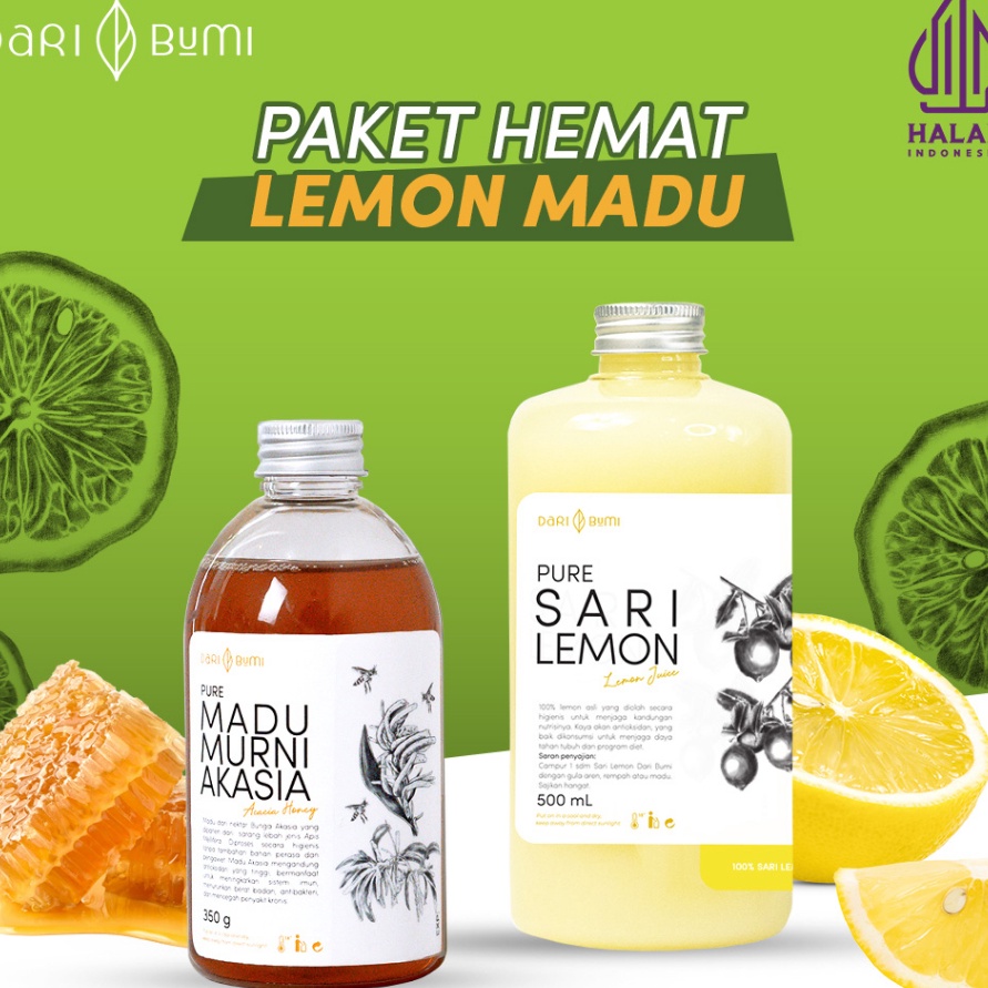 

Terlaku Dari Bumi Paket Diet Sehat Detox Alami Sari Lemon 5 Ml Premium dan Madu Murni Akasia 35 Gr