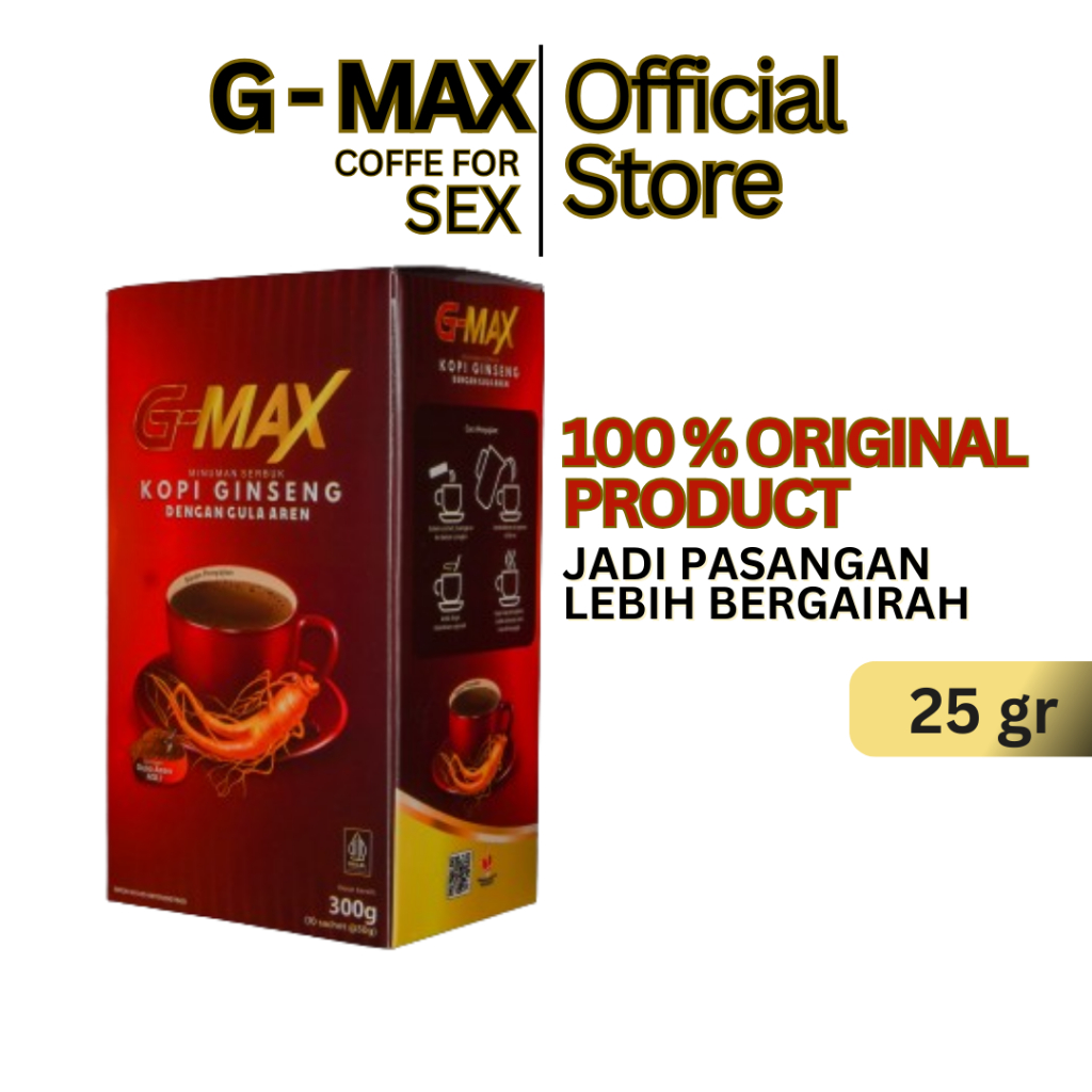 

G-Max Kopi Ginseng GMax 1 Sachet Kopi Stamina Pria Dewasa